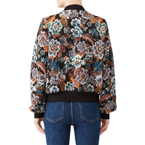 Fifteen Twenty Floral Tapestry Bomber Jacket Coat Sweater Blazer - Size Large - Picture 3 of 8